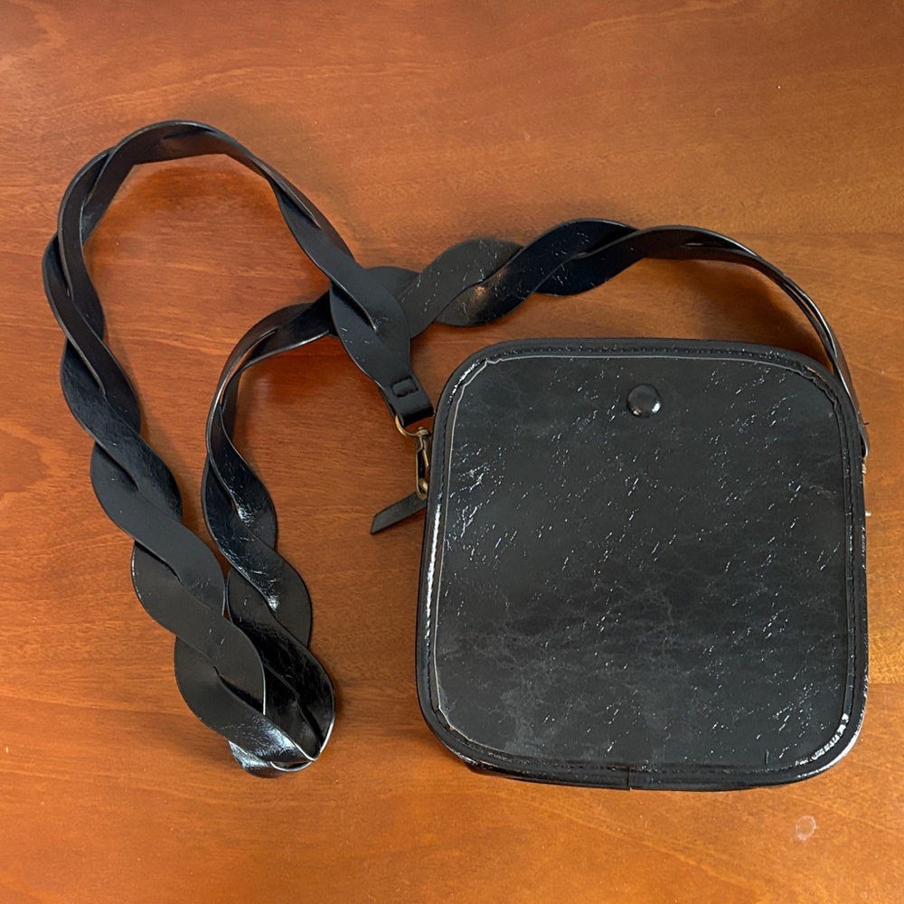 Black Purse Braided Crossbody Strap
